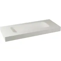Balmani Arcato enkele wastafel voor 2 kraangaten matte Solid Surface 135 x 55 cm, exclusief crepine