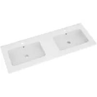 Linie Vano dubbele wastafel mat composiet marmer 120 x 46 cm