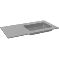 Storke Scuro asymmetrisch rechtse wastafel mat kwarts 100 x 52 cm