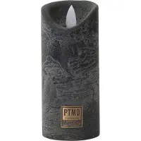 Ptmd LED kaars Rustiek Donkergroen 5,5 x 5,5 x 12,5 cm - LED Light Candle rustic dark green moveable flame - XS