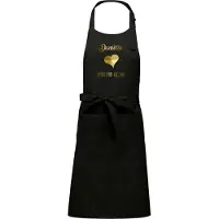 Kariban Naam cadeau - Danielle - Hart van Goud - Keukenschort -zwart - cadeau Moederdag - trouwdag - verjaardag - jubileum