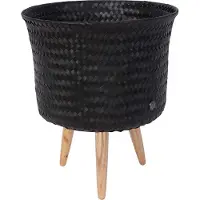 Handed By Plantenstandaard - Bloempot op poten - SET van 2! - - Up Mid - zwart - black