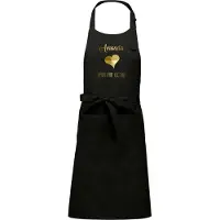 Kariban Naam cadeau - Amanda - Hart van Goud - Keukenschort -zwart - cadeau Moederdag - trouwdag - verjaardag - jubileum