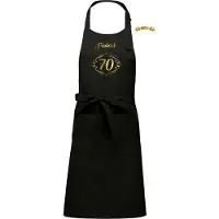 Kariban Naam cadeau - Hoera 75 - unisex keukenschort/barbecueschort - zwart - cadeau verjaardag - trouwdag - jubileum