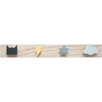 Atmosphera Kids kapstok superheld - Zwart / Blauw / Geel - 4 Kapstokken - Kinderkamer