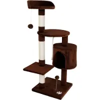 Dibea krabpaal - klimboom voor katten (hoogte 112 cm) kleur naar keuze, 112 cm, bruin