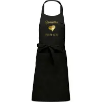 Kariban Naam cadeau - Samantha - Hart van Goud - Keukenschort -zwart - cadeau Moederdag - trouwdag - verjaardag - jubileum