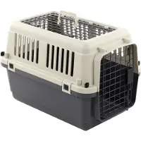 PETSFIRST Transportkooi Neto - Donkergrijs - 40 cm L - 61 cm B - 41 cm H