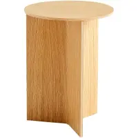 HAY Bijzettafel Slit Wood Water-Based Lacquered Oak Round Ø35 X H47 cm
