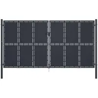 vidaXL Tuinpoort staal 400x175 cm antraciet