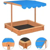 vidaXL Zandbak met verstelbaar dak 115x115x115 cm vurenhout