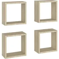 vidaXL Wandschappen kubus 4 st 30x15x30 cm sonoma eikenkleurig