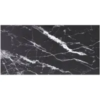 vidaXL Tafelblad 100x50 cm 6 mm gehard glas met marmeren design zwart