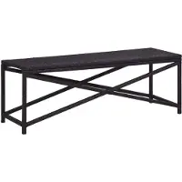 Möbelando Tuinbank "Hormersdorf" gemaakt van PE-rotan en een zwart gepoedercoat stalen frame. Afmetingen (L/B/H): 120x40x43 cm
