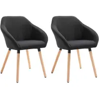 vidaXL Eetkamerstoelen 2 st stof zwart