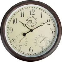 Esschert Design stationsklok met thermo-hygrometer 30,5 cm tf008