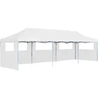 vidaXL Partytent pop-up met 5 zijwanden 3x9 m wit