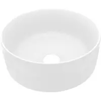 vidaXL Wastafel rond 40x15 cm keramiek matwit