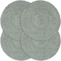 vidaXL Placemats 4 st rond 38 cm jute olijfgroen