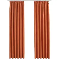 vidaXL Gordijnen verduisterend met haken 2 st 140x225 cm roestkleurig