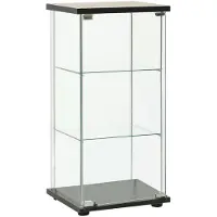 vidaXL Vitrinekast gehard glas zwart