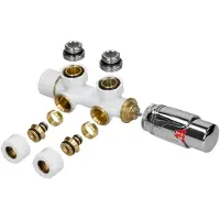 LuxeBath Thermostaat Met Aansluitset Wandaansluiting Wit