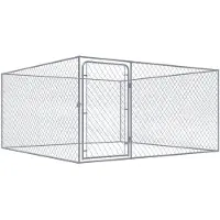 vidaXL Hondenkennel voor buiten 2x2x1 m gegalvaniseerd staal