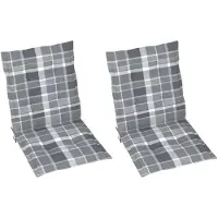 vidaXL Tuinstoelkussens 2 st 100x50x3 cm oxford stof ruitpatroon grijs
