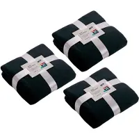 James & nicholson 3x Fleece Woondekens/woonplaids Marineblauw 130 X 170 Cm - Plaids