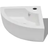 vidaXL Wastafel met overloop 45x32x12,5 cm wit