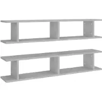 vidaXL Wandschappen 2 st 105x18x20 cm bewerkt hout betongrijs