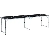 vidaXL Bierpongtafel inklapbaar 240 cm zwart