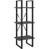 vidaXL Boekenkast met 3 schappen 40x30x105 cm massief grenenhout grijs