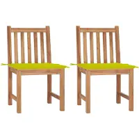 vidaXL Tuinstoelen 2 st met kussens massief teakhout