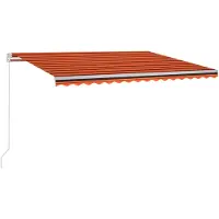 vidaXL Luifel handmatig uittrekbaar met LED 400x300 cm oranje en bruin