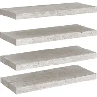 vidaXL Wandschappen zwevend 4 st 60x23,5x3,8 cm MDF betongrijs