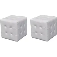 vidaXL Hocker 30 x 30 cm wit (2 stuks) online kopen
