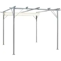 vidaXL Pergola avec toit rétractable Blanc crème 3 x 3 m Acier
