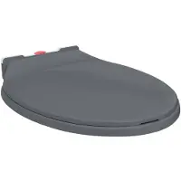 vidaXL Toiletbril soft-close en quick-release ovaal grijs