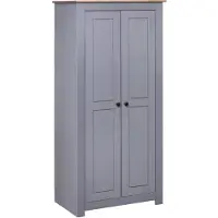 vidaXL Kledingkast Panama Range 80x50x171,5cm massief grenenhout grijs