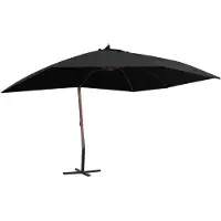 vidaXL Zweefparasol met houten paal 400x300 cm zwart