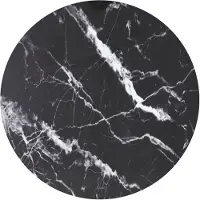vidaXL Tafelblad Ø80x1 cm gehard glas met marmeren design zwart
