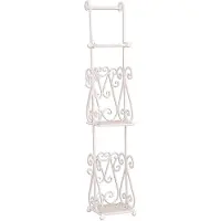 Clayre & Eef Witte Toiletpapierhouder 17*17*97 cm 4Y0232W