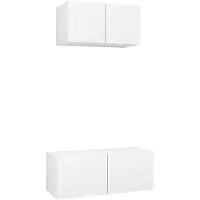 vidaXL 2-delige Tv-meubelset bewerkt hout wit