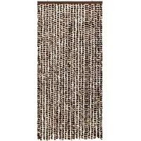 vidaXL Vliegengordijn 100x220 cm chenille bruin en wit
