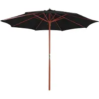 vidaXL Parasol met houten paal 300x258 cm zwart