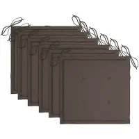 vidaXL Tuinstoelkussens 6 st 40x40x4 cm oxford stof taupe