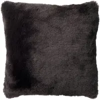 Dutch decor - ZAYA - Kussenhoes 45x45 cm - bontlook - effen kleur - Raven - zwart