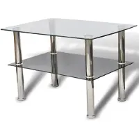vidaXL Salontafel met 2 lagen glas