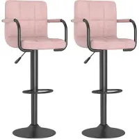 vidaXL Barkrukken 2 st fluweel roze